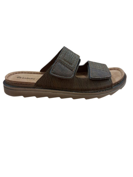 Leather Men's Sandals In Brown Colour