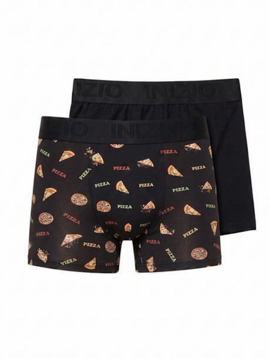 Inizio Men's Boxers Black/Orange 2Pack
