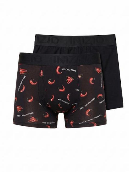 Inizio Men's Boxers Black/Red 2Pack