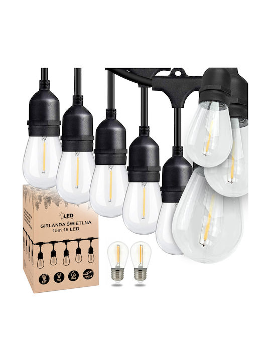 Led Solution Wasserdichte Lichterkette Beleuchtung LED 15m mit 15 Lampen