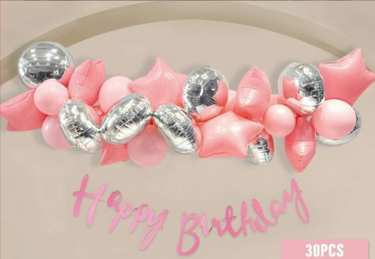 Composition with 30 Pink Modelling Balloons