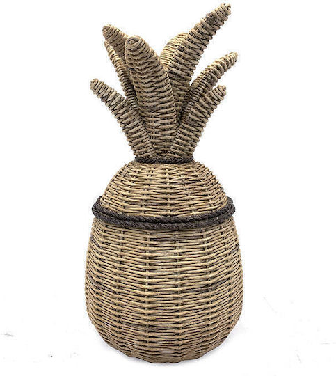 Zaros Φοντανιέρα Γυάλινη με Καπάκι 15.5x30cm Μπεζ