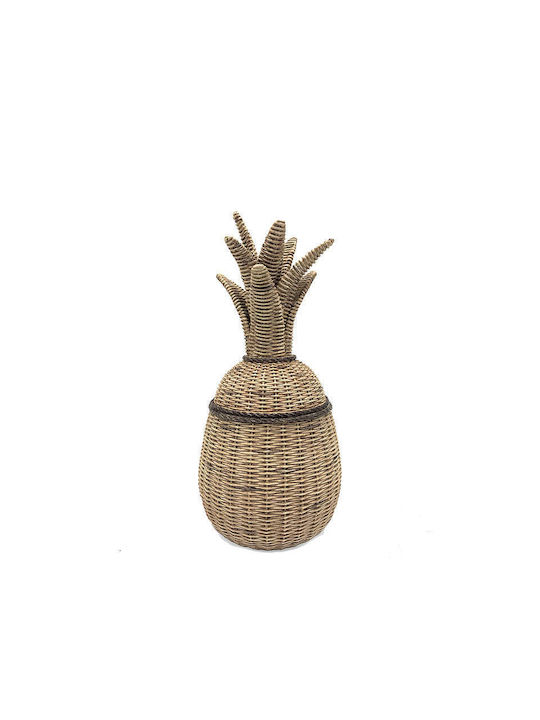 Zaros Φοντανιέρα Γυάλινη με Καπάκι 12x25cm Μπεζ
