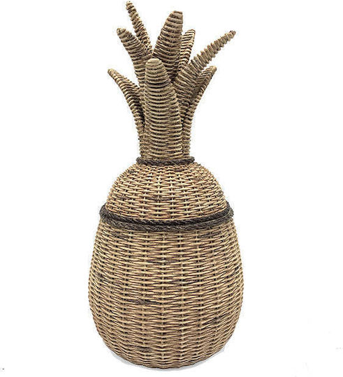 Zaros Φοντανιέρα Γυάλινη με Καπάκι 12x25cm Μπεζ