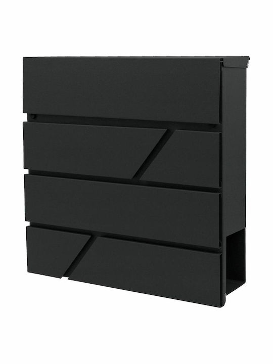AWTools Пощенска Кутия За Открито Inox В Черен Цвят 37x37x10.5см