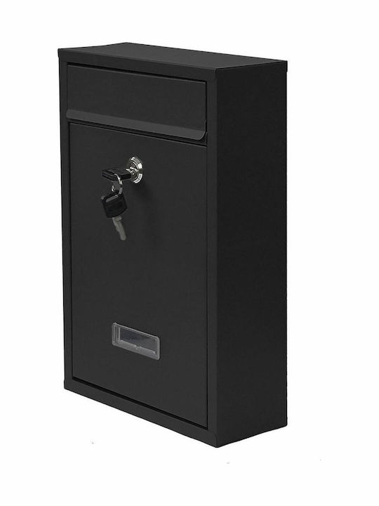 AWTools Пощенска Кутия За Открито Металик В Черен Цвят 21.5x32x8.5см