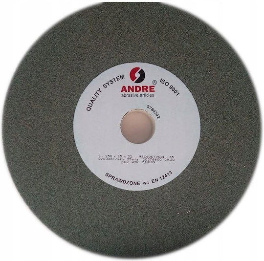 Andre Flat Grinding Wheel 250mm X 25mm X 32mm 99c60k7vc01-35 Green "type 1"