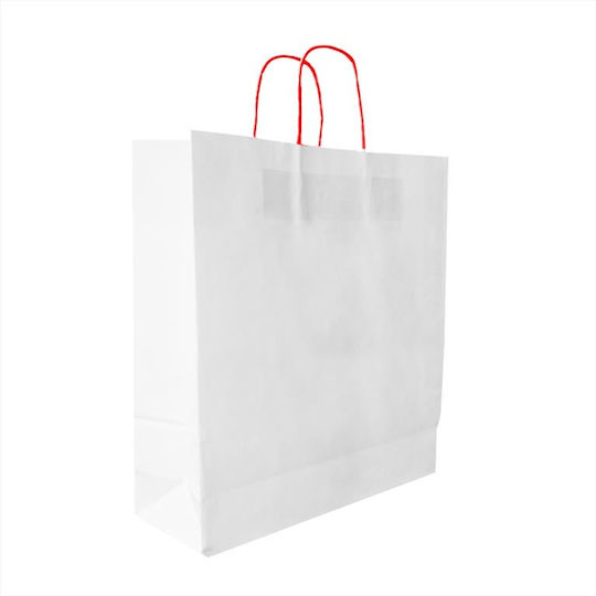 thessPACK Χερούλι Χάρτινη Τσάντα για Δώρο Λευκή 12x41x32εκ.