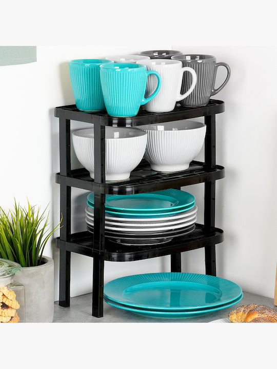 Vilde Suport De Masă Din Plastic 31x22x14.5cm 3 Bucăți Negru