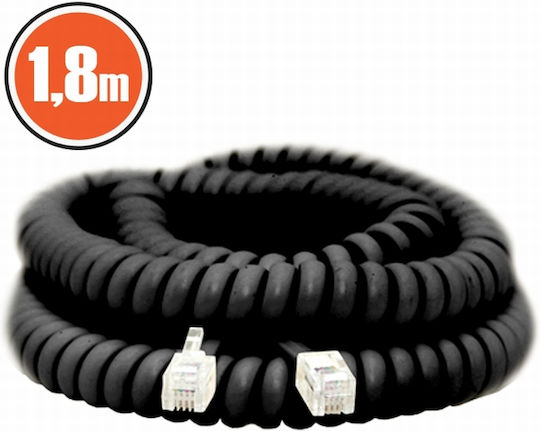 Alista Home Cablu Telefonic Retractabil RJ10 4P4C 1.8m Negru (GLB_20170)