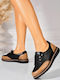 Δερμάτινα Γυναικεία Oxfords σε Μαύρο Χρώμα