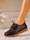 Δερμάτινα Γυναικεία Oxfords σε Καφέ Χρώμα