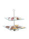 Relaxdays Glass Tiered Appetizer Stand 2 Tiers Gray W28xL24.5xH24.5cm