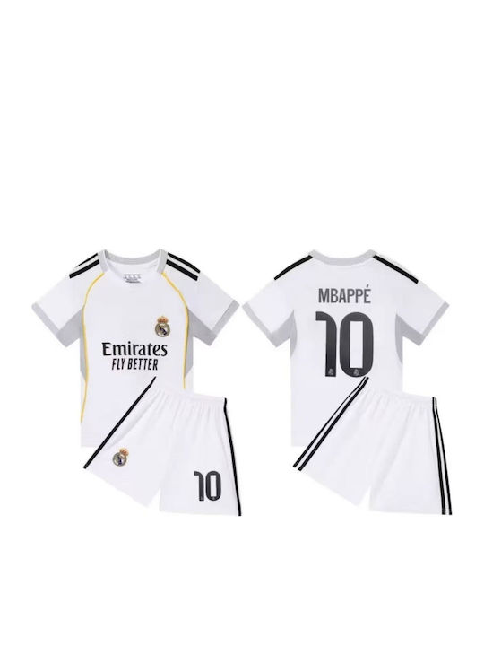 King Ανδρικο Σετ Ποδοσφαίρου Mbappe “10” Real Madrit Home