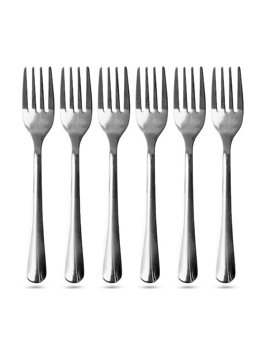 Excellent Houseware Set Furculițe Fructe/Desert Inox Gri 14cm 6 Bucăți