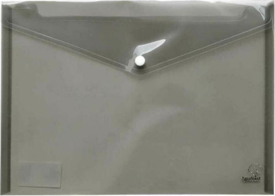 Typotrust Plastic File Folder Button A4 Gray