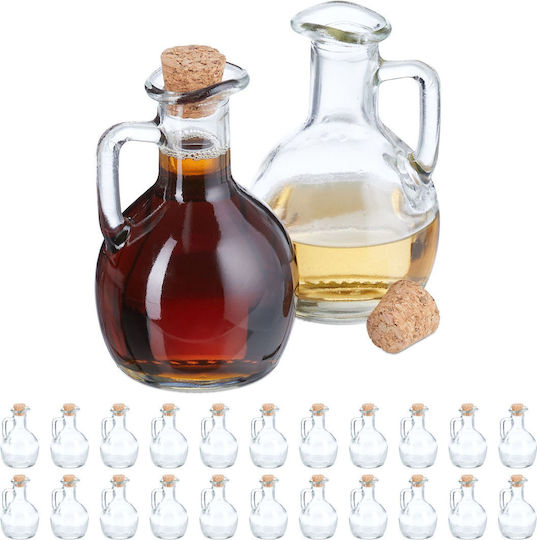 Set 24 Sticle din Sticlă cu Dop 150 Ml 12x7.5x7.5 Cm Transparent Natural