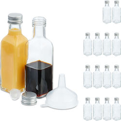 Relaxdays Small Glass Set 100 Ml Silver Transparent 14x4x4 Cm