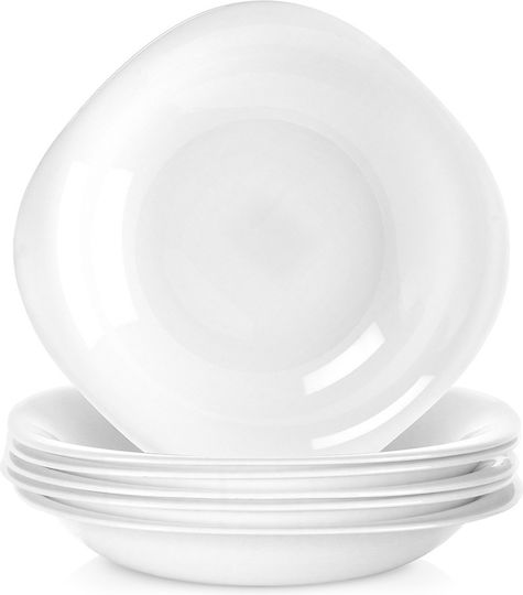 Orion Luna Servierplatte und Schüssel Glas Weiß Durchmesser 21cm 6 Stück