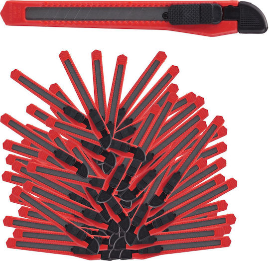 Set 100 Utility Knives Relaxdays Red Black Silver 1x1.8x13 Cm