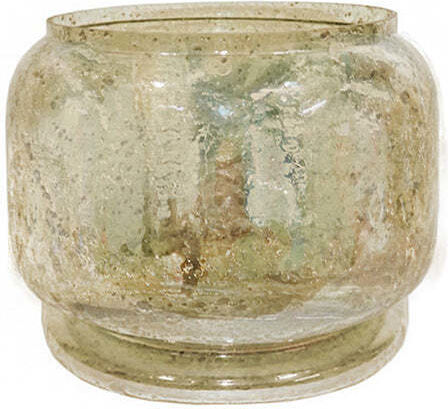 Zaros Vază Decorativă Din Sticlă Bej 18xÎnălțime 22cm