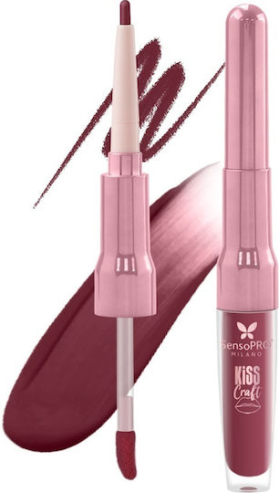 2in1 Flüssiger Lippenkonturenstift Kiss Craft Sensopro Milano Rubin