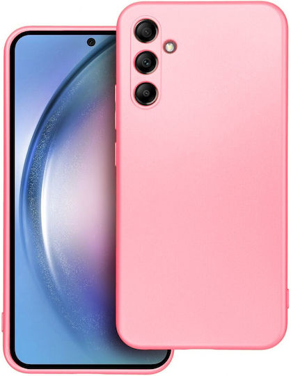 Forcell Samsung Galaxy A55 5G Metallische Silikon Handyhülle Rosa