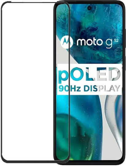 Motorola G52 G71s G72 G82 Προστασία Οθόνης Μαύρο Περίγραμμα 9d Full Face Tempered Glass Black