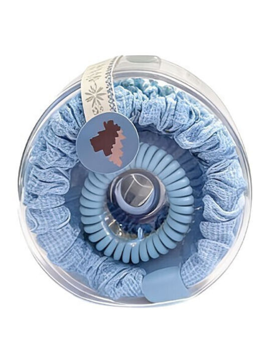 Fair Isle Kinder Haargummis & Haarschleifen Set 8 Stück Blau