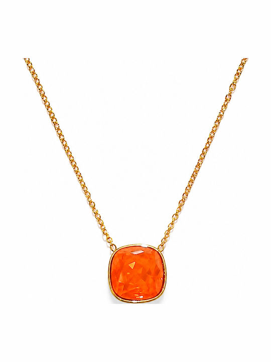 Vergoldete Stahl Halskette Orange