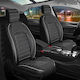 3D Leather Car Seat Covers Streetech Palermo Black Grey Stitching