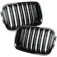 Bmw 3 E36 91-96 Grille Between Headlights Kidneys Left + Right Set Black Glossy Double Bar