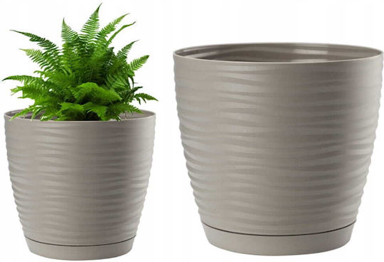 Form Plastic Γλάστρα Πλαστική Light Gray με Πιάτο 147x136εκ.