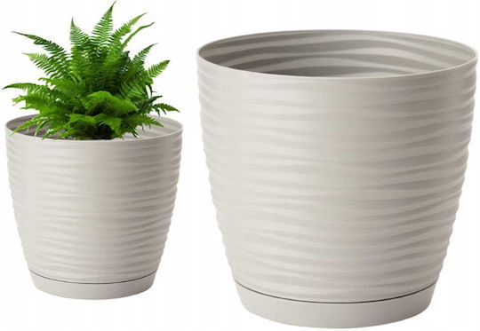 Form Plastic Ghiveci de Flori Plastic Gri Deschis cu Farfurie 167x154cm