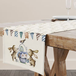 Decorative Table Runner 40x150 Cm 100% Cotton Feta Playful Print