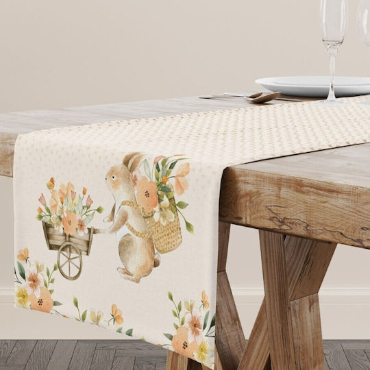 Decorative Table Runner 40x150 Cm 100% Cotton Londy Spring Flowers