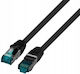 Securitynet S/FTP Cat.6a (Gigabit) Network Cable Ethernet 0.25m Black