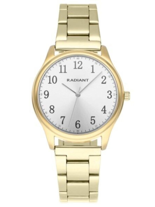 Radiant Womens Watch 34mm Battery With Gold Metal Bracelet