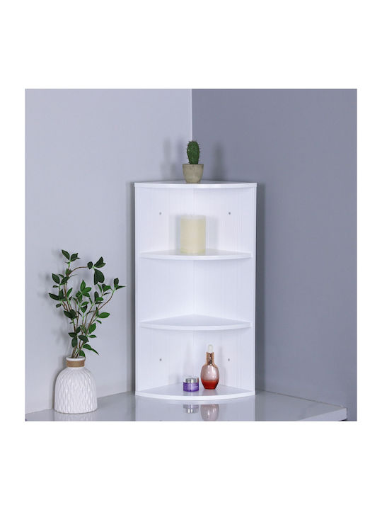 Corner Wall Shelf White 62x35x25cm