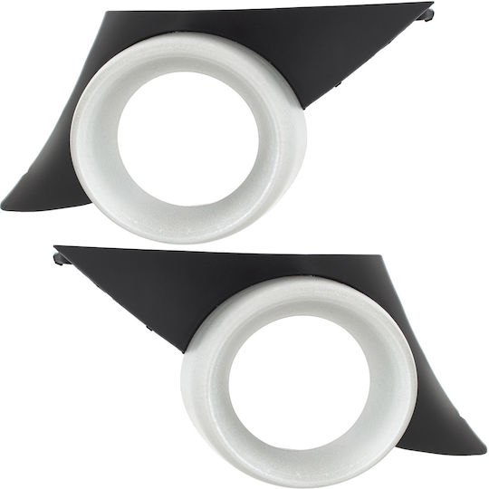 Peugeot 207 06-09 Grilaj Bara Partea Din Față Negru Argintiu Cadru Halogen Stânga + Dreapta Set 2 Bucăți