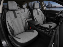 Universal Panda Detroit Car Seat Covers Set Fabric Front Rear Grey