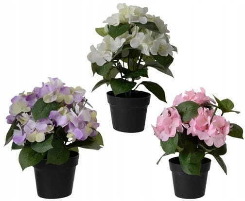 Hydrangea In A Topfpflanze Künstliche Dekorative Pflanze 1 Stück 24x25 cm