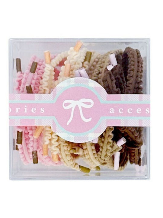 Haiyan Cherish Time Kinder Haargummis & Haarschleifen Set 15 Stück Rosa-Braun