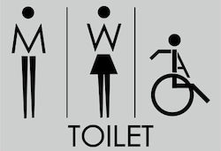 Σήμανση Αυτοκόλλητη Toilet Men-women-aμεα Ασημί-μαύρο 16x11εκ Πλαστικό