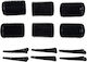 Beauty Salon Hair Rollers In Black Colour 6 Pieces