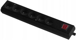 Portable Six-socket 16a 2p 250v Power Strip Switch Black Gn-660ws