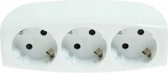Adaptor Triplu Priză Schuko Cu Împământare R-370/s Alb W-32002