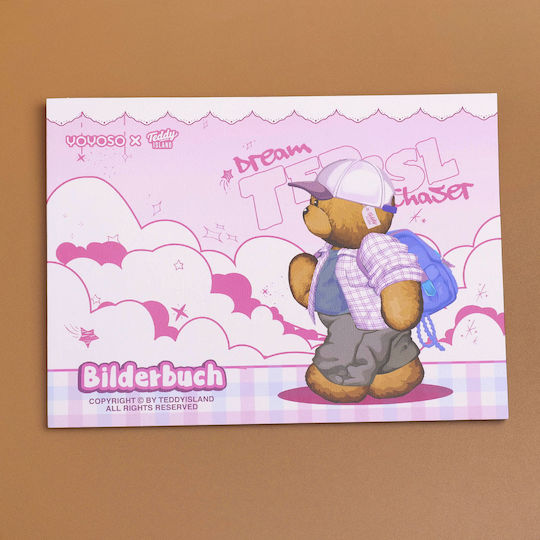 Teddy Island Series Painting Pad A4 – Purple Blank Inner Pages 28 Sheets