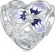Silber Charm 925 Blume Herz