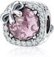 Ασημενιο Charm 925 Purple Drop Bow